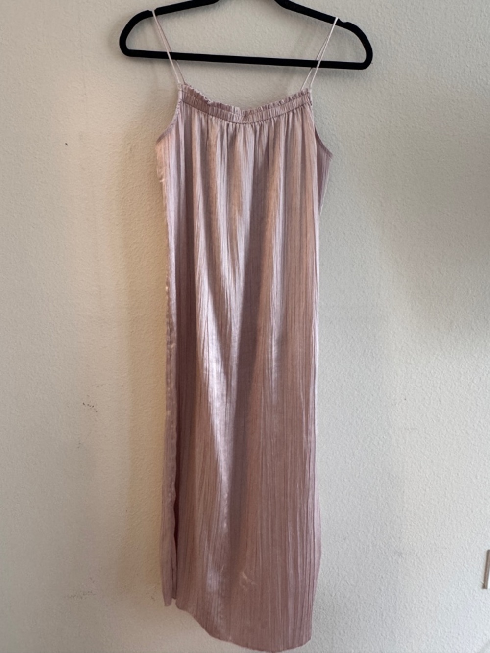 H&M Light Mauve Pink Midi Slip Dress, Size Small